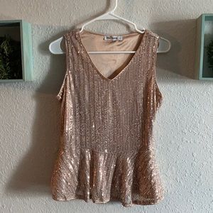 Sparkle Sequin Tops V-Neck Cami Sexy Club Tank Top